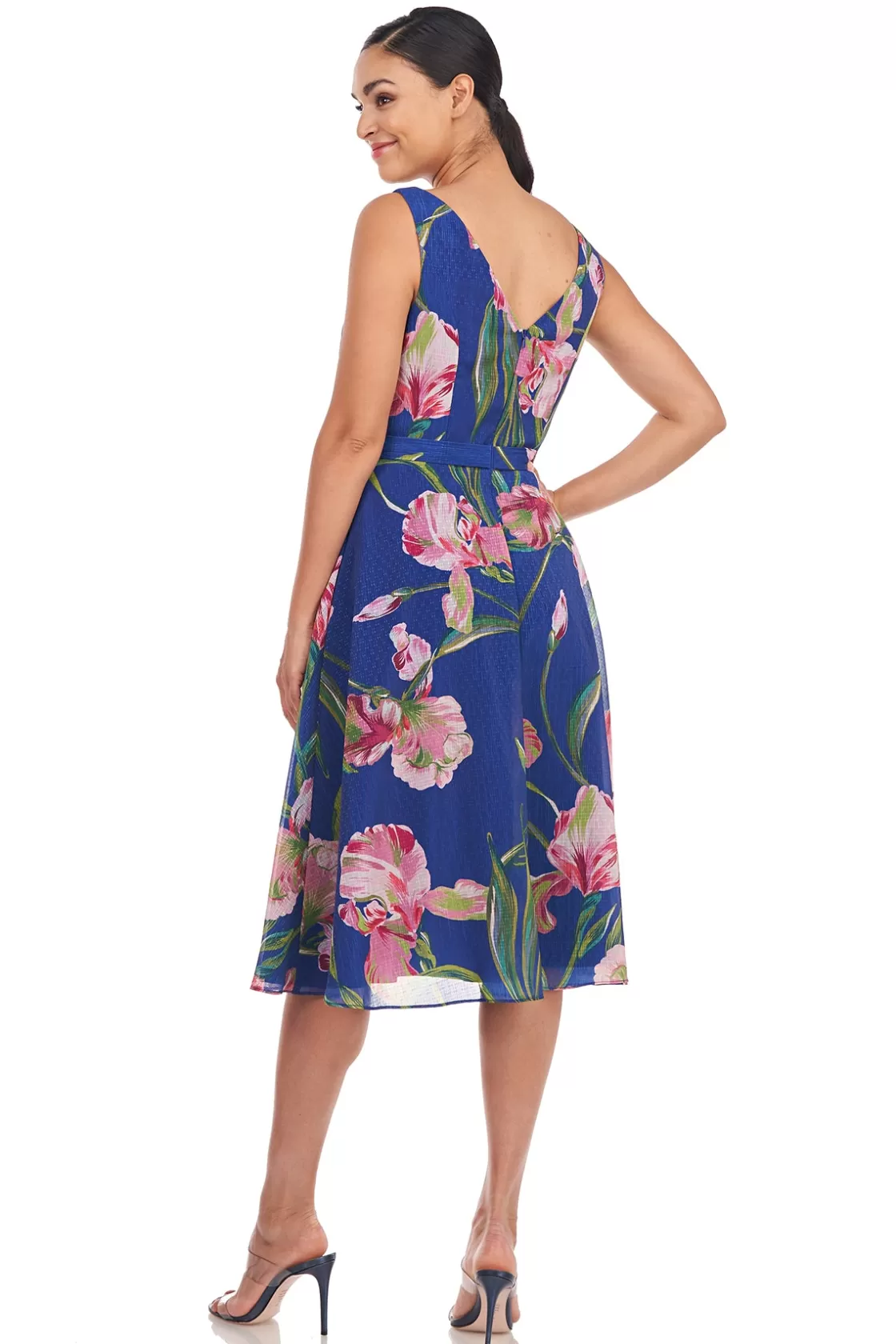 Cocktail Dresses<Kay Unger Ali Midi Dress Surf Blue Multi