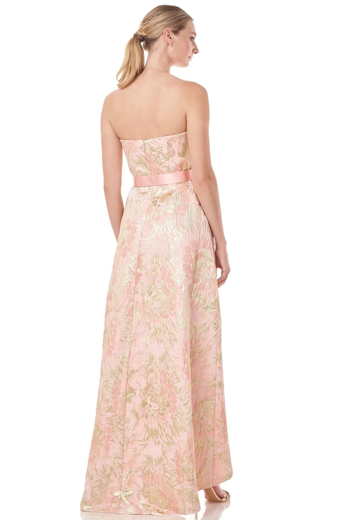 Evening Gowns<Kay Unger Bella Hi-Low Gown Blush/Gold