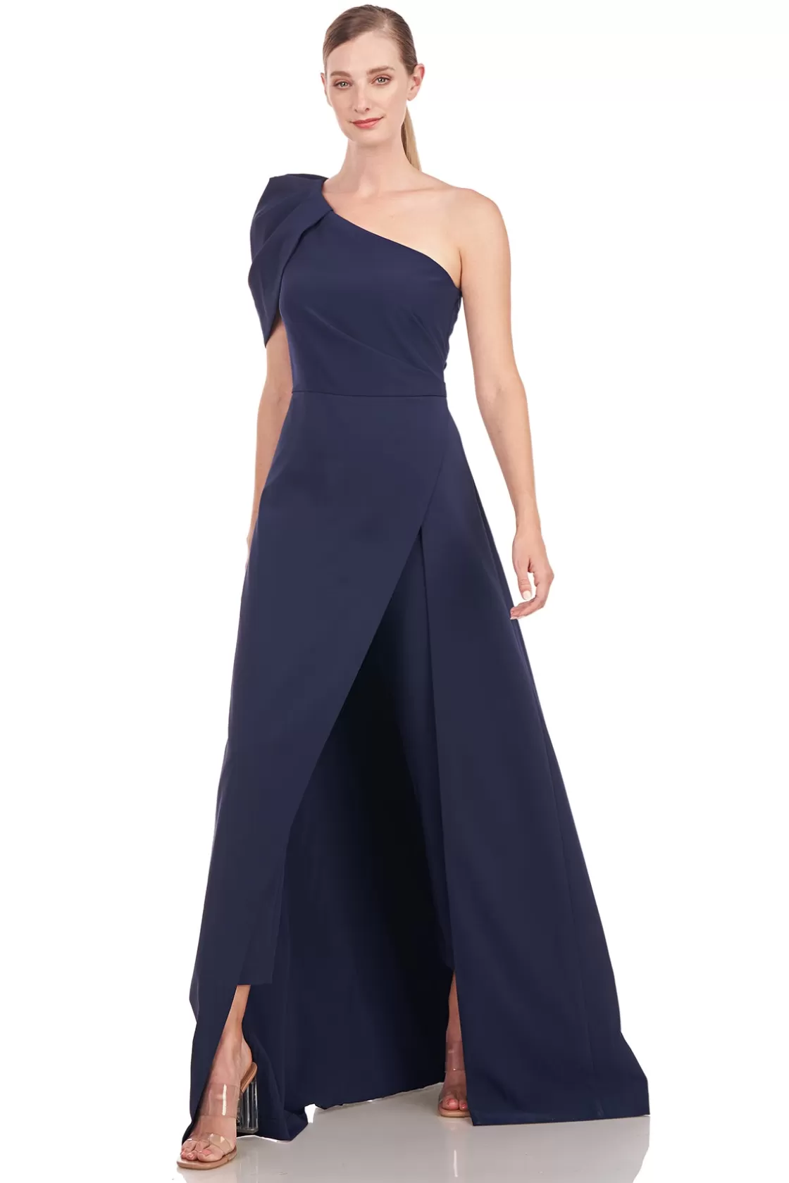 Jumpsuits<Kay Unger Bijou Shoulder Draped Jumpsuit Midnight