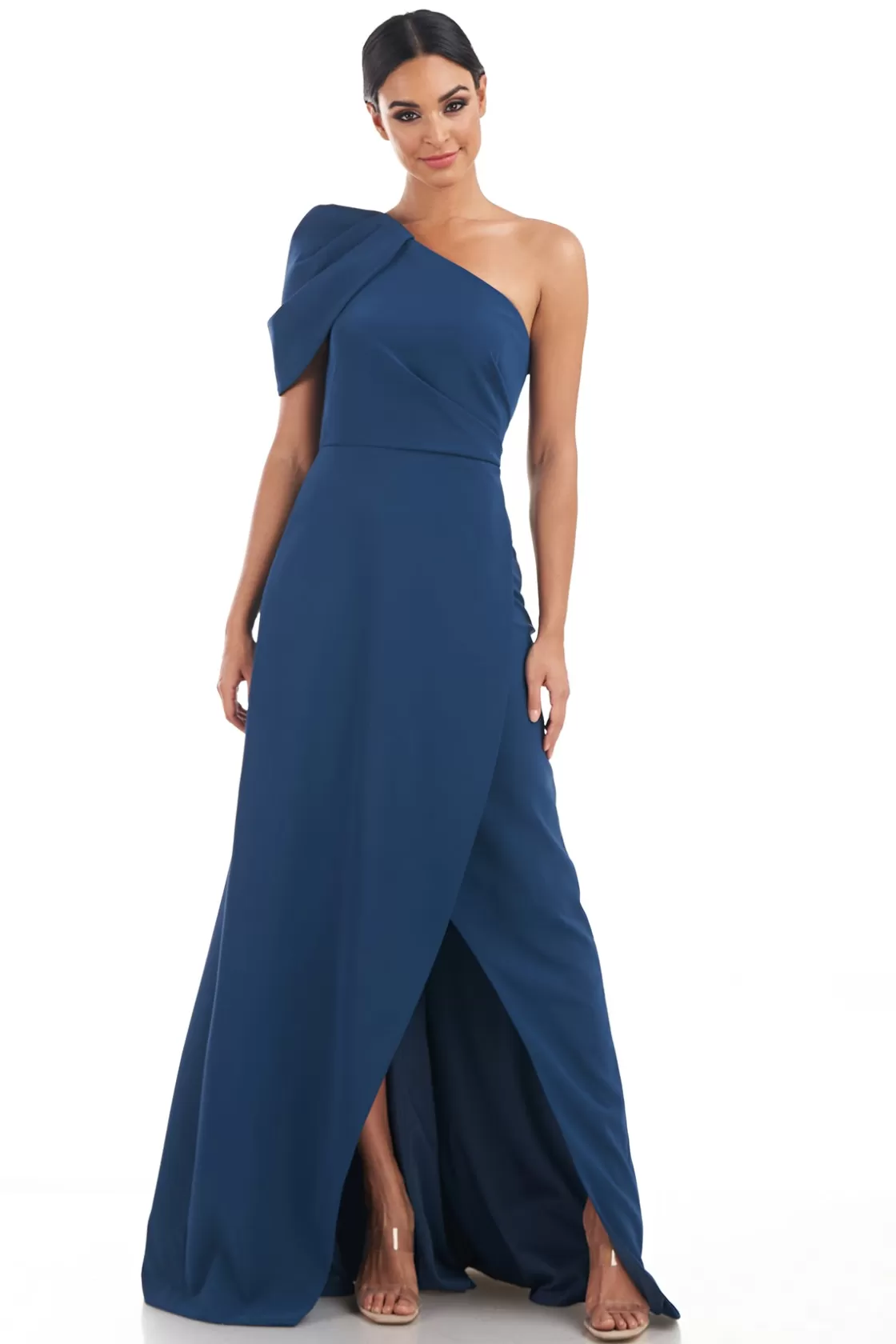 Evening Gowns<Kay Unger Briana Shoulder Draped Gown Ink