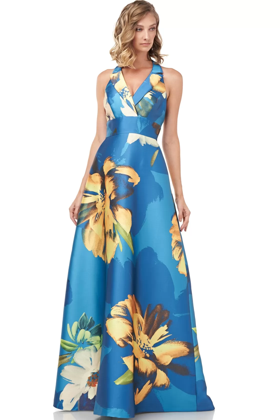 Evening Gowns<Kay Unger Carolina Lake Blue Multi