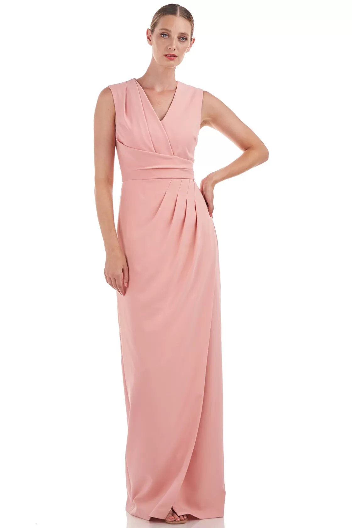 Evening Gowns<Kay Unger Cassia Column Gown Rose Tan