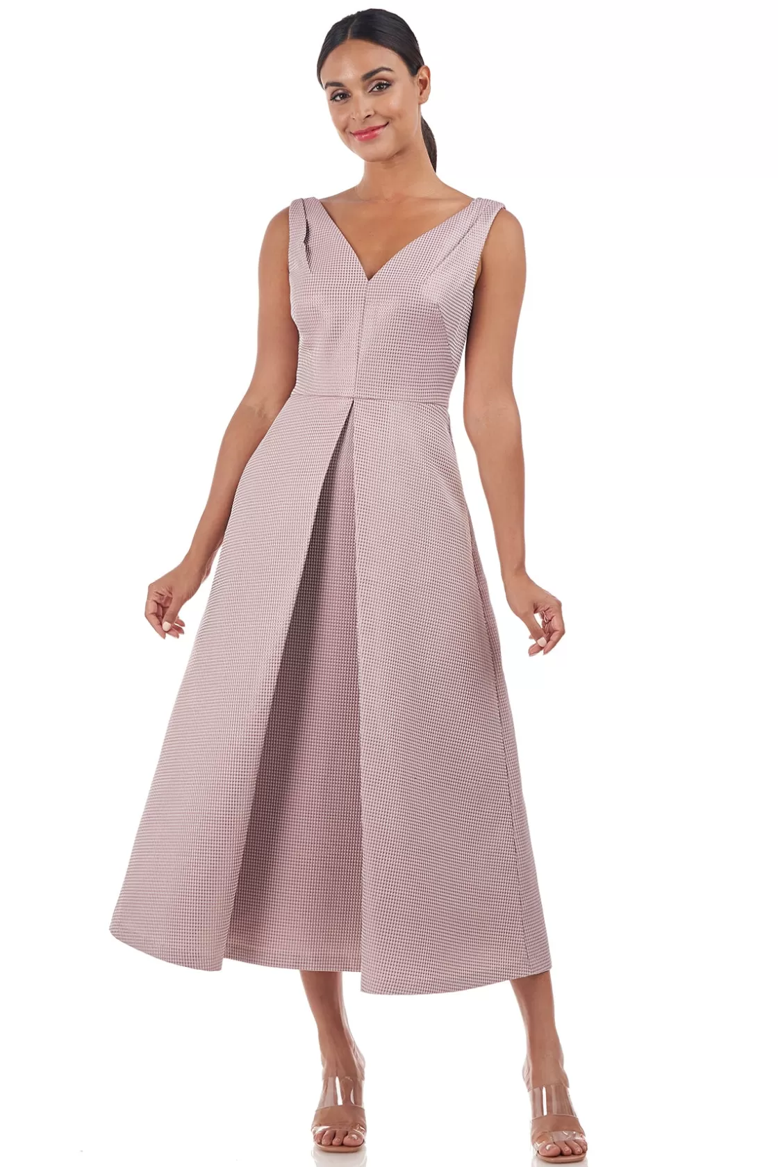 Cocktail Dresses<Kay Unger Claire Tea Length Dress Rose Tan