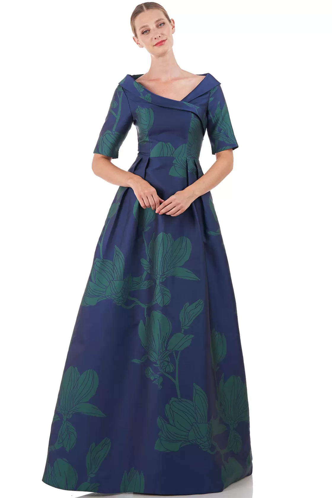 Evening Gowns<Kay Unger Coco Gown Marine Blue Jade