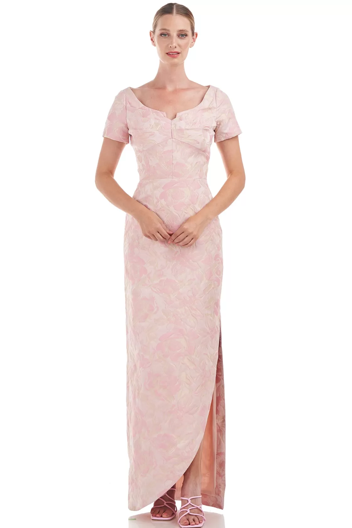 Evening Gowns<Kay Unger Deirdre Column Gown Pink Mauve