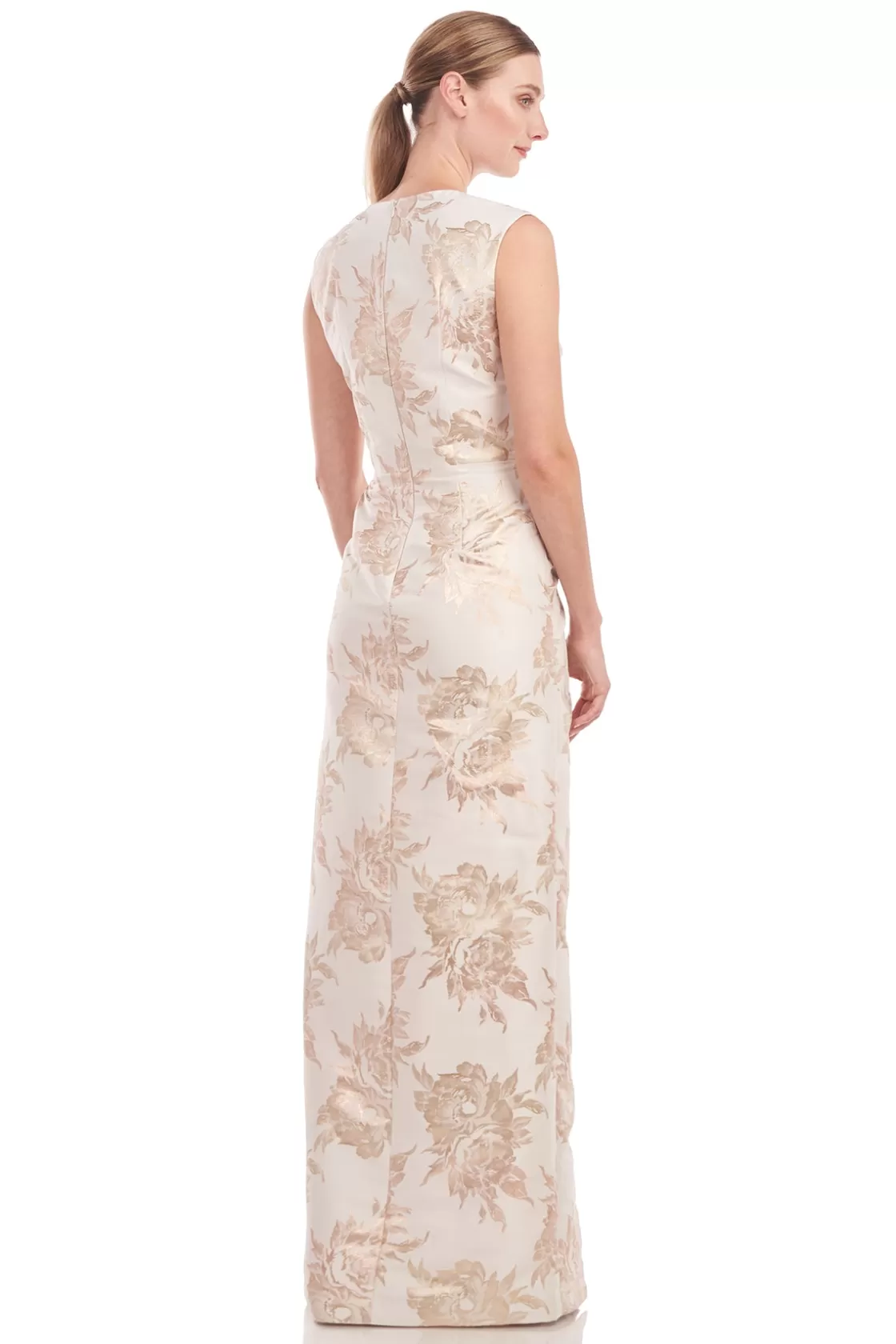 Evening Gowns<Kay Unger Donna Column Gown Champagne