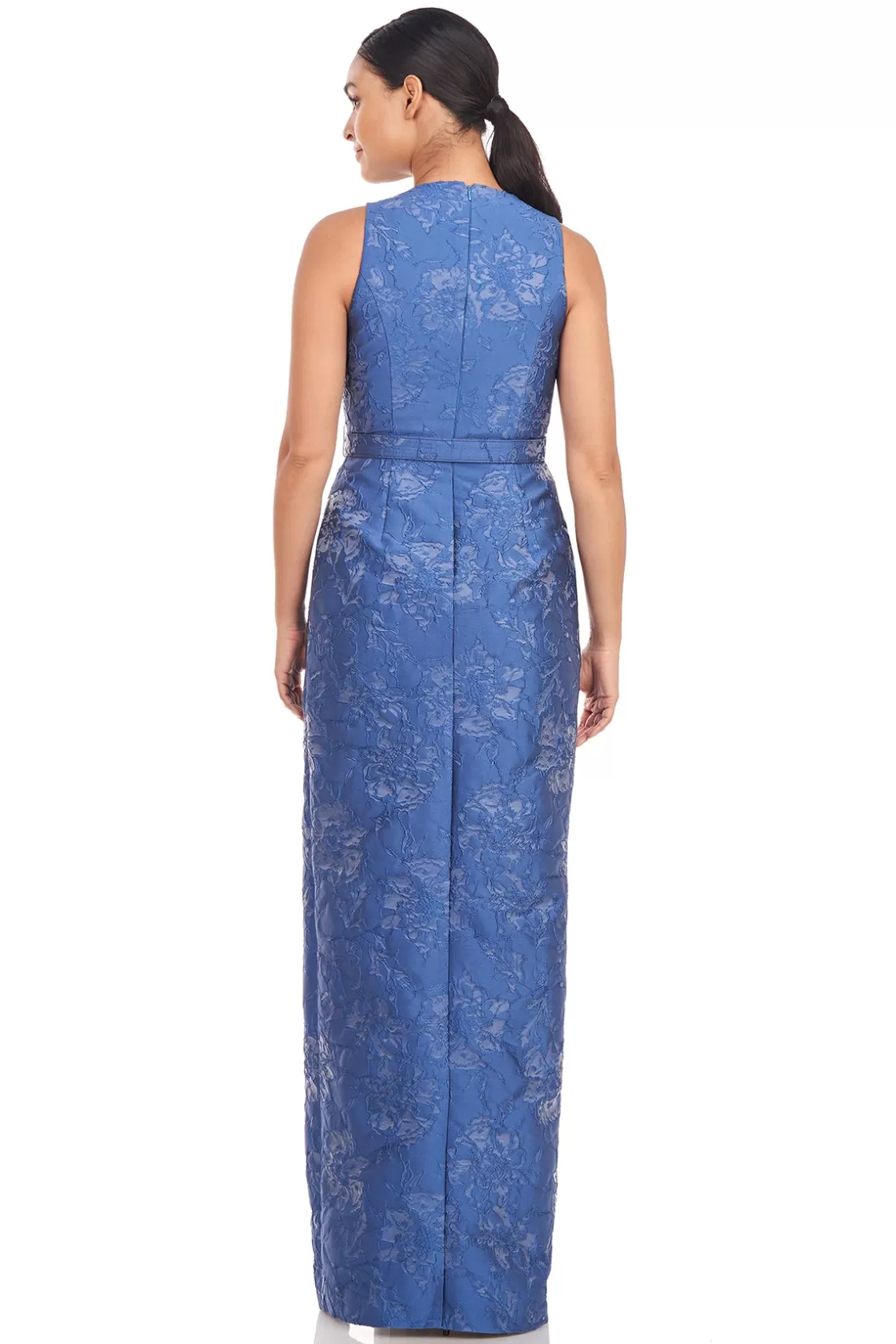 Evening Gowns<Kay Unger Edie Column Gown Surf Blue