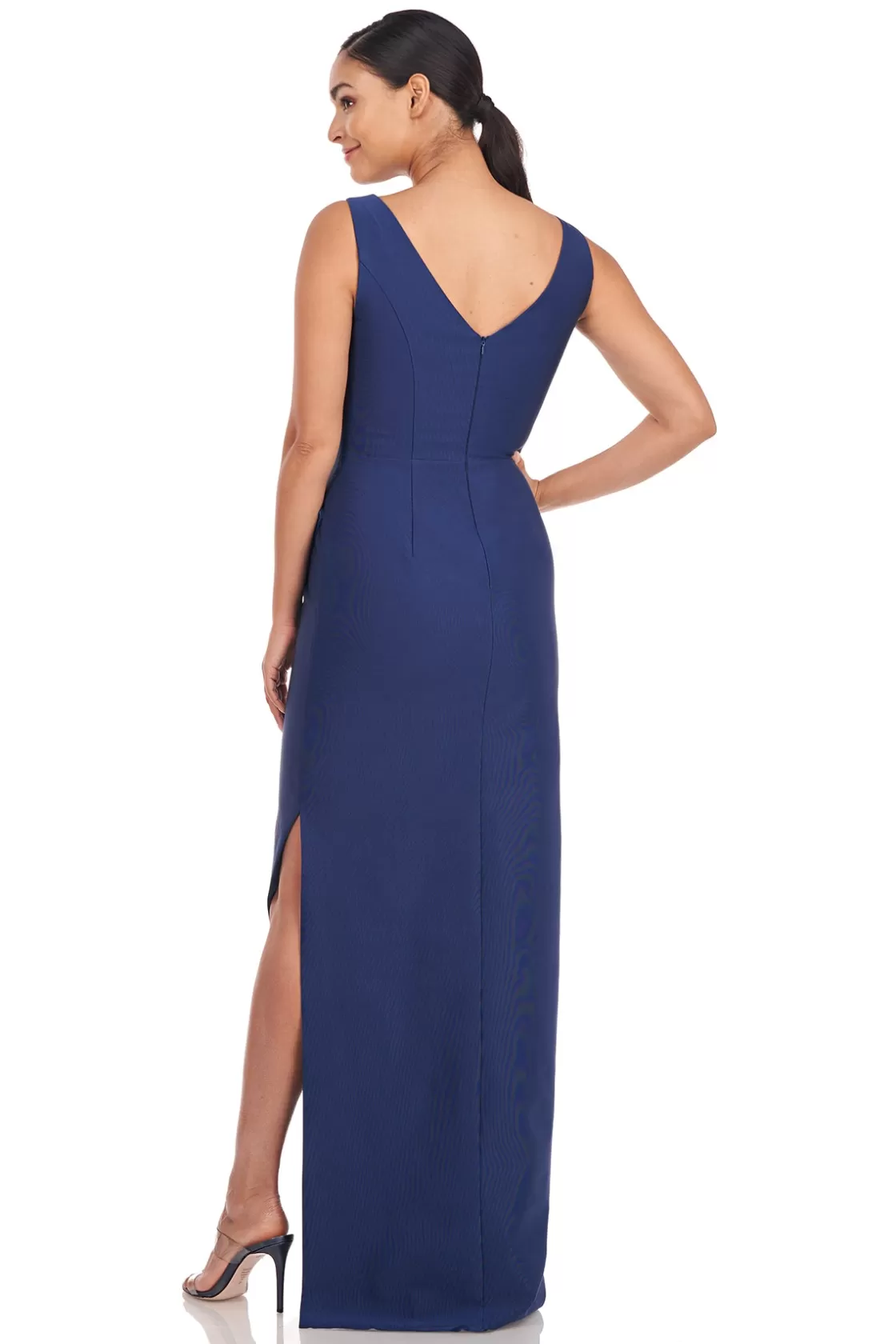 Evening Gowns<Kay Unger Felix Column Gown Deep Navy