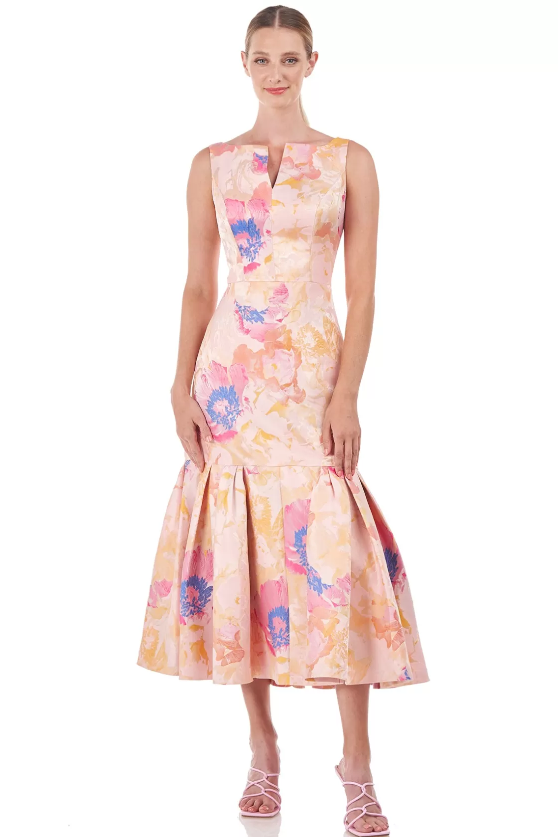 Cocktail Dresses<Kay Unger Fiora Tea Length Dress Tangerine