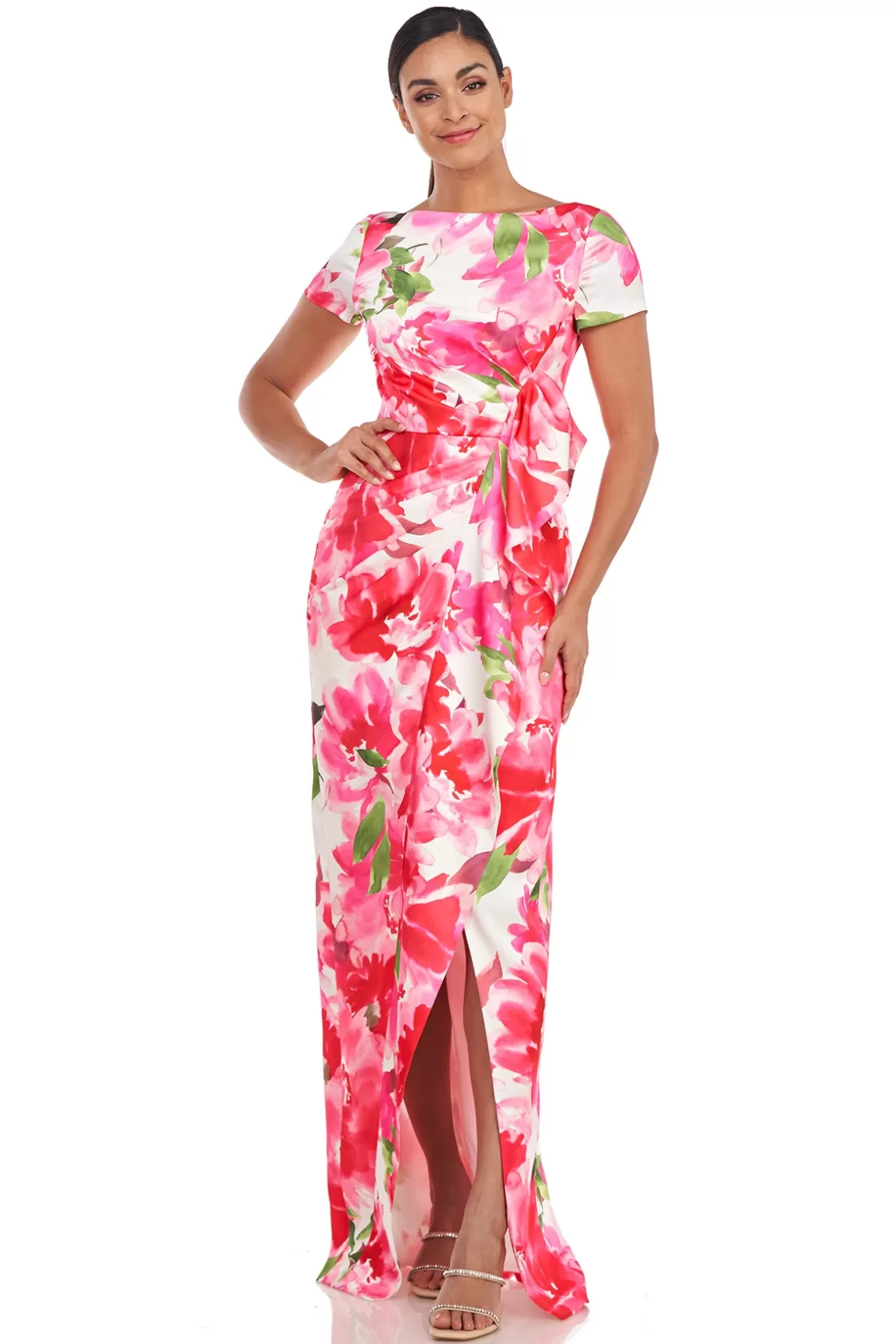 Evening Gowns<Kay Unger Franca Column Gown Hibiscus