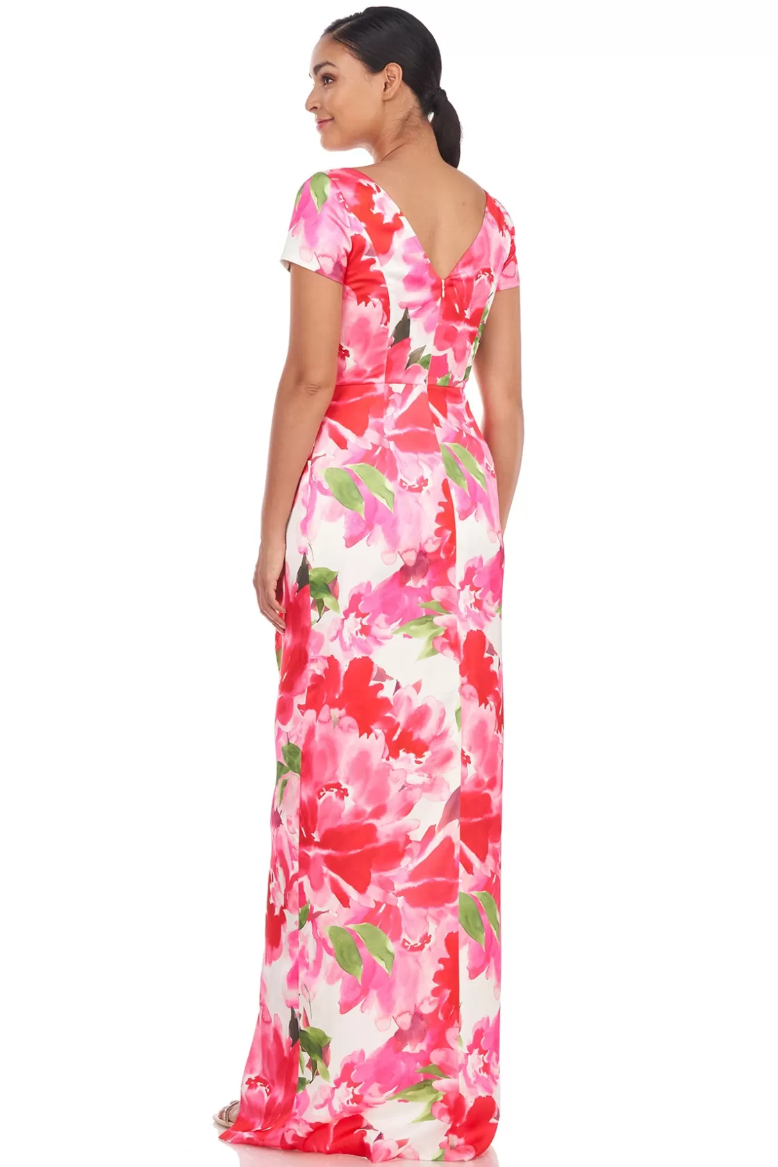 Evening Gowns<Kay Unger Franca Column Gown Hibiscus