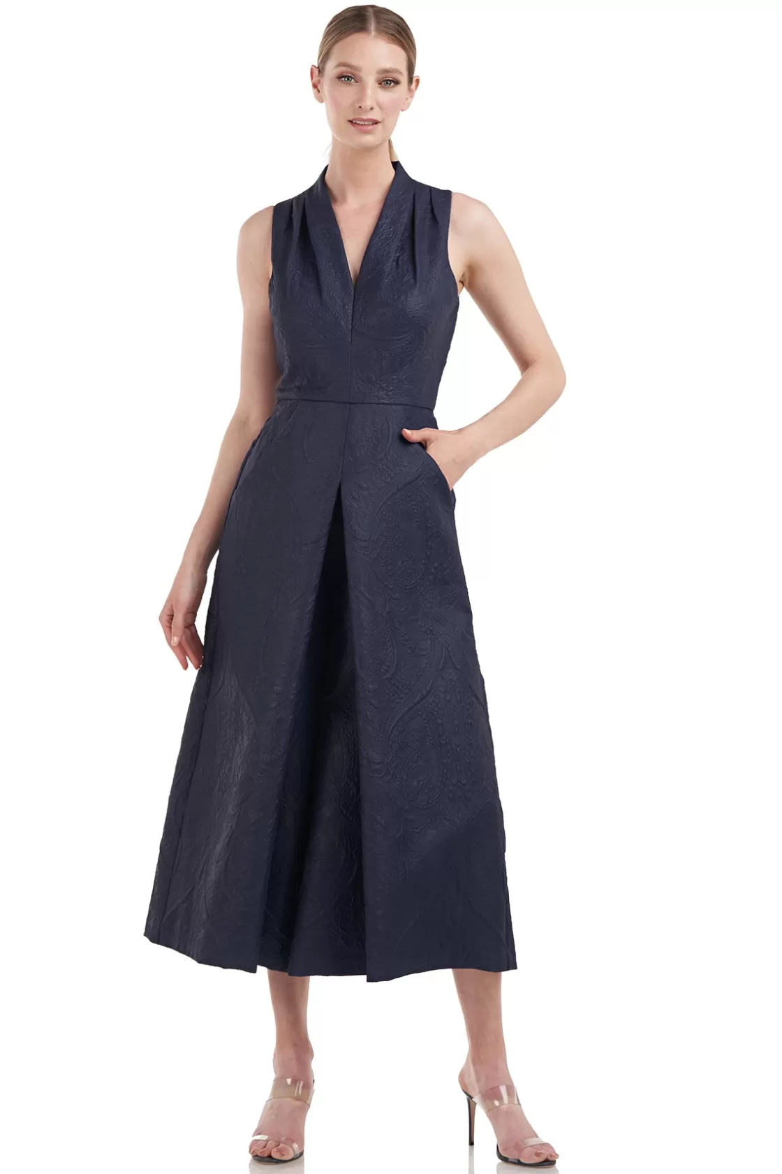 Jumpsuits<Kay Unger Gaia T-Length Jumpsuit Deep Midnight