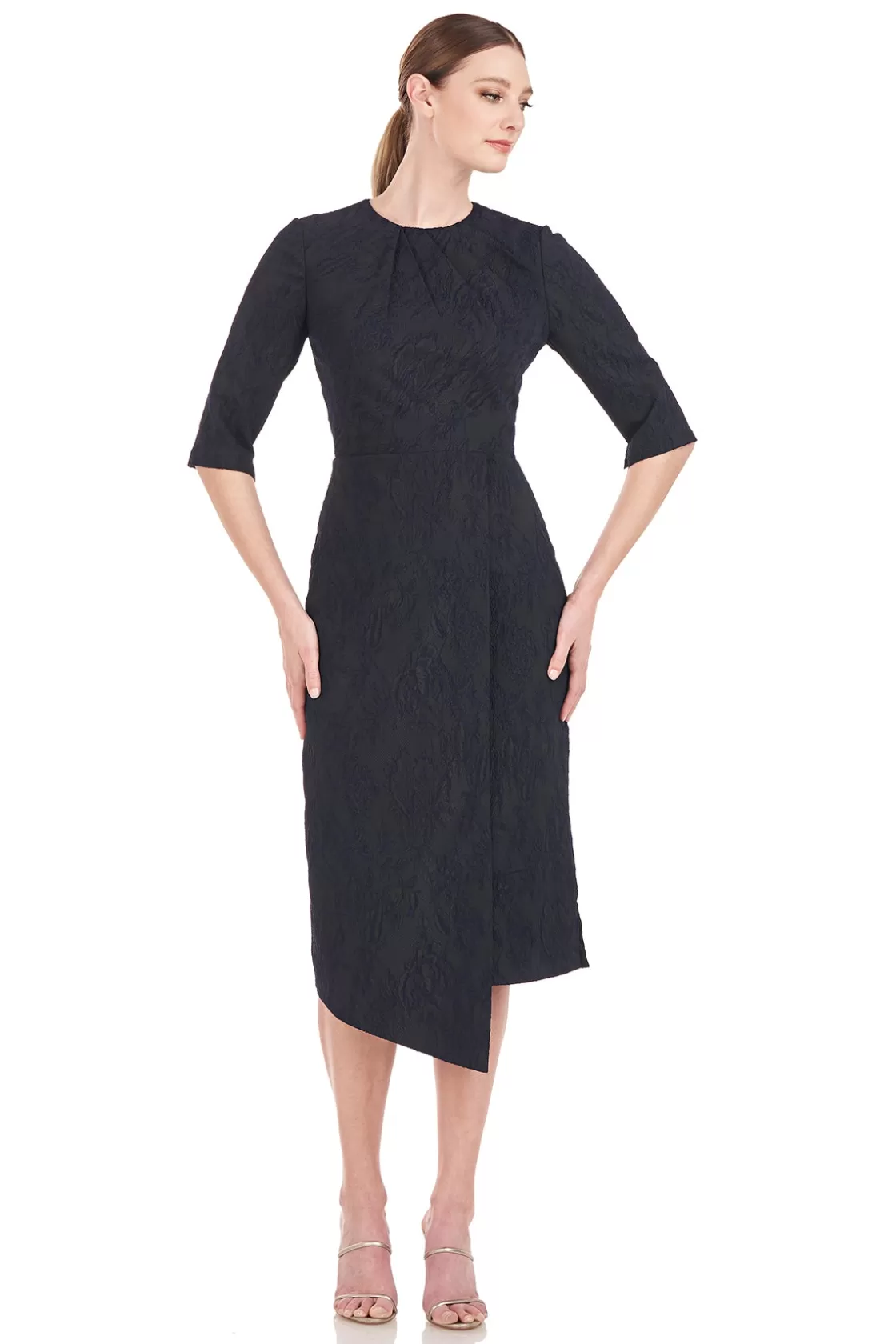 Cocktail Dresses<Kay Unger Gloria Midi Dress Dark Midnight