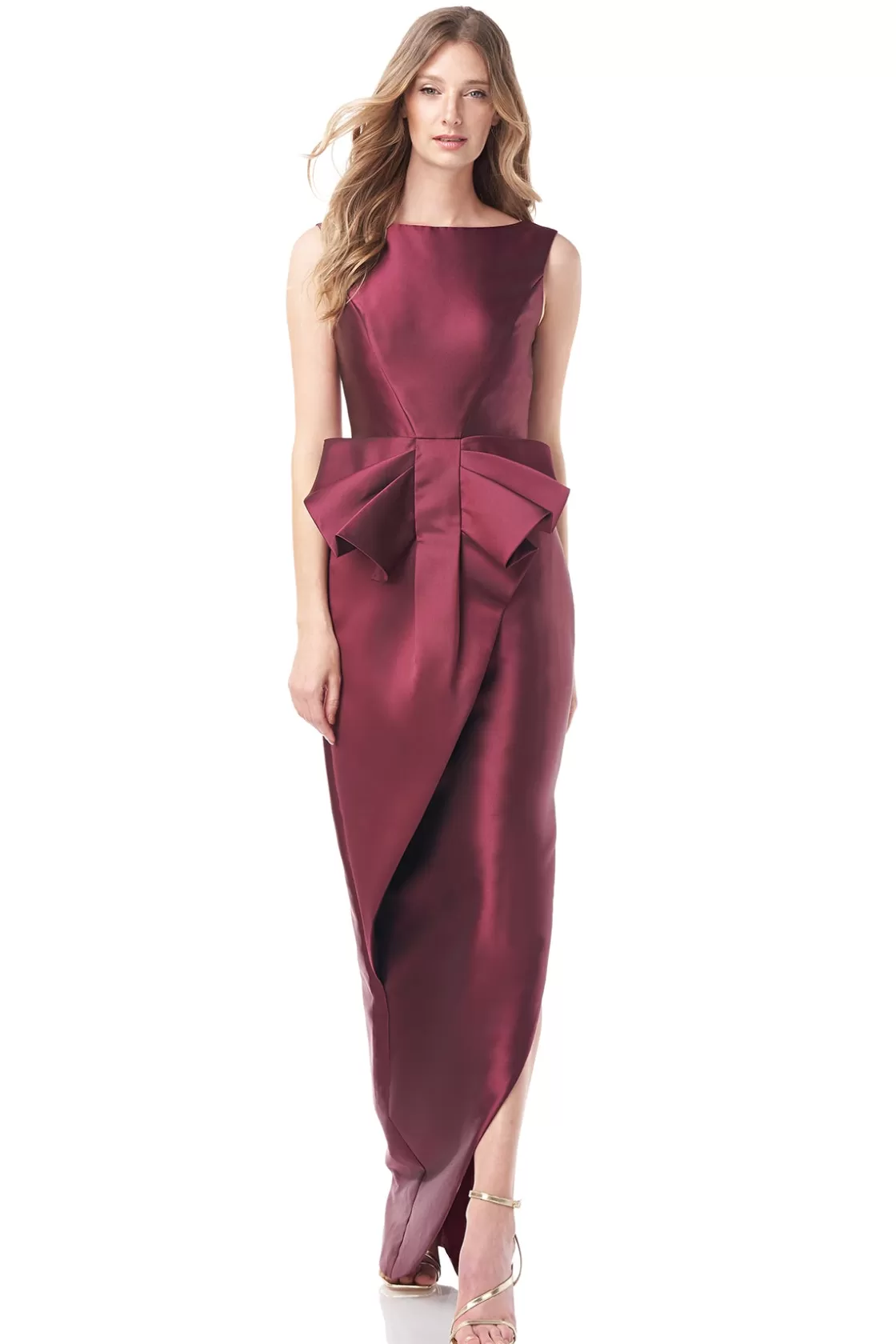 Evening Gowns<Kay Unger Haley Bow Gown Pomegranate