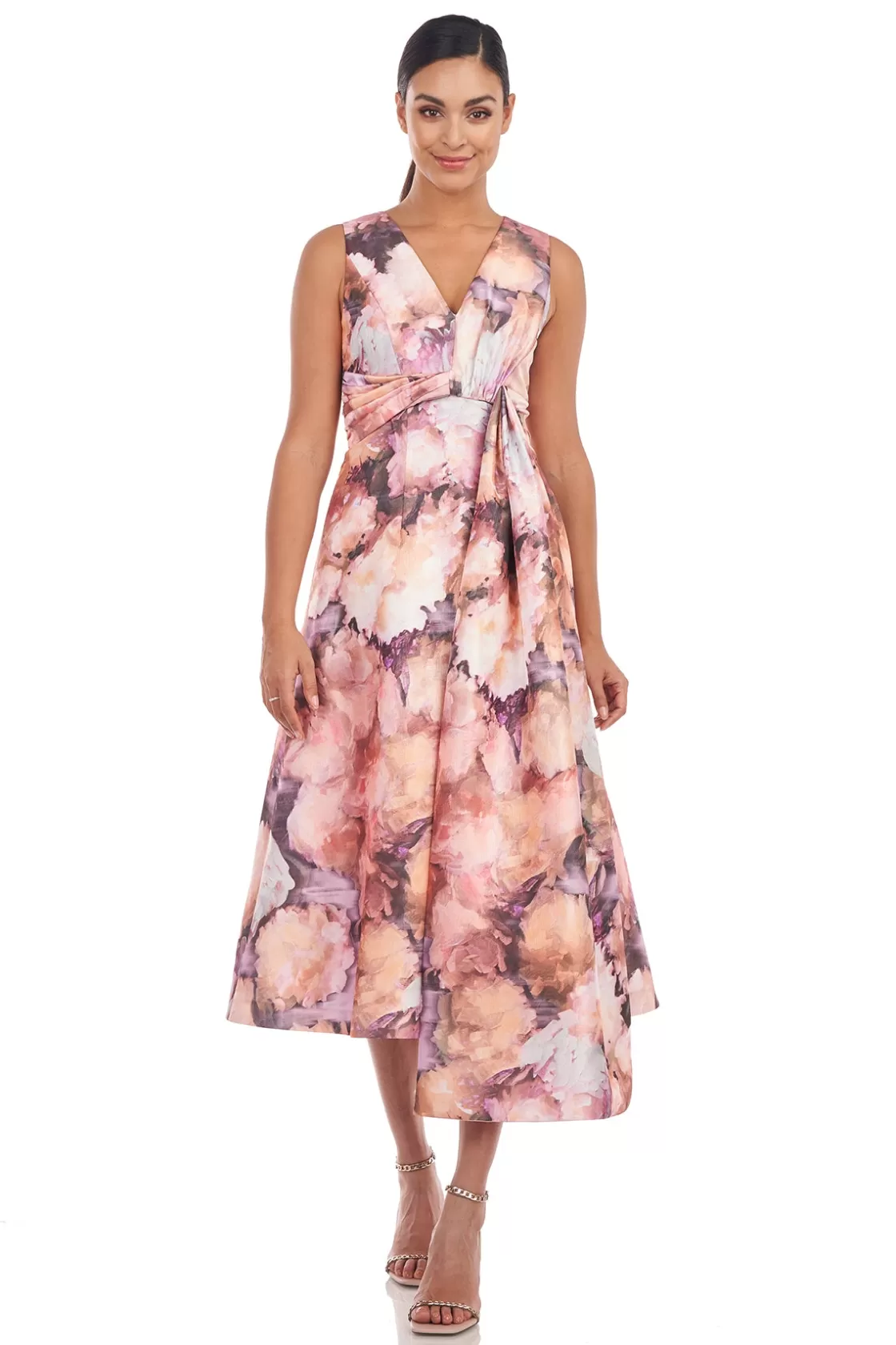 Cocktail Dresses<Kay Unger Lani Midi Dress Soft Orchid Multi