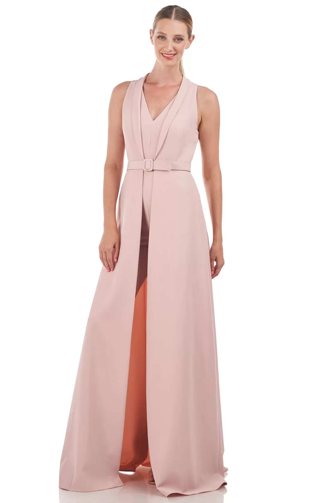 Jumpsuits<Kay Unger Leighton Walk Thru Jumpsuit Soft Blush