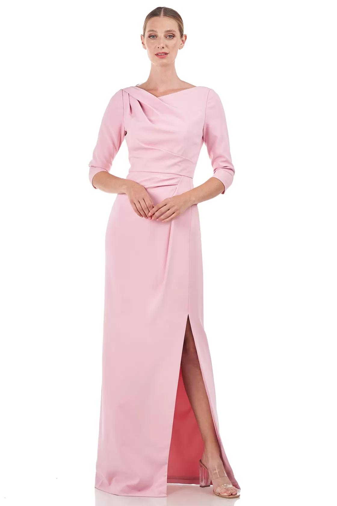 Evening Gowns<Kay Unger Margerite Column Gown Pink Mauve