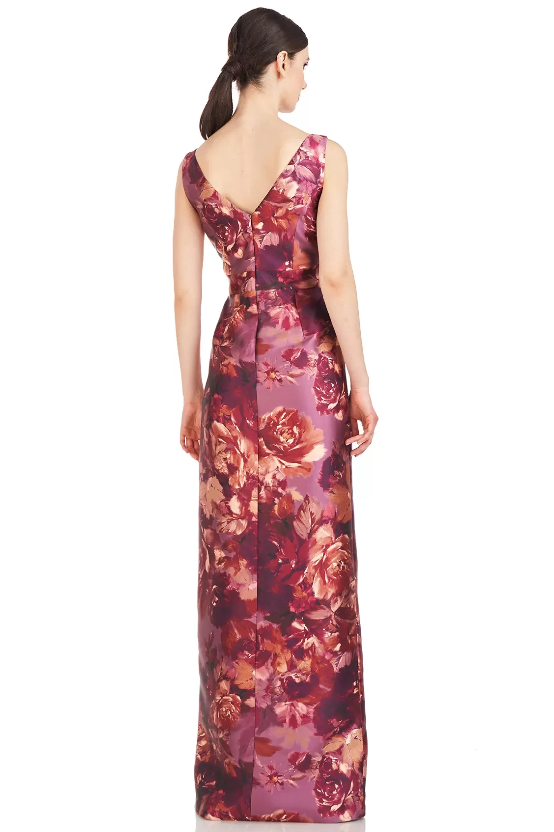 Evening Gowns<Kay Unger Marlowe Column Gown Garnet Multi