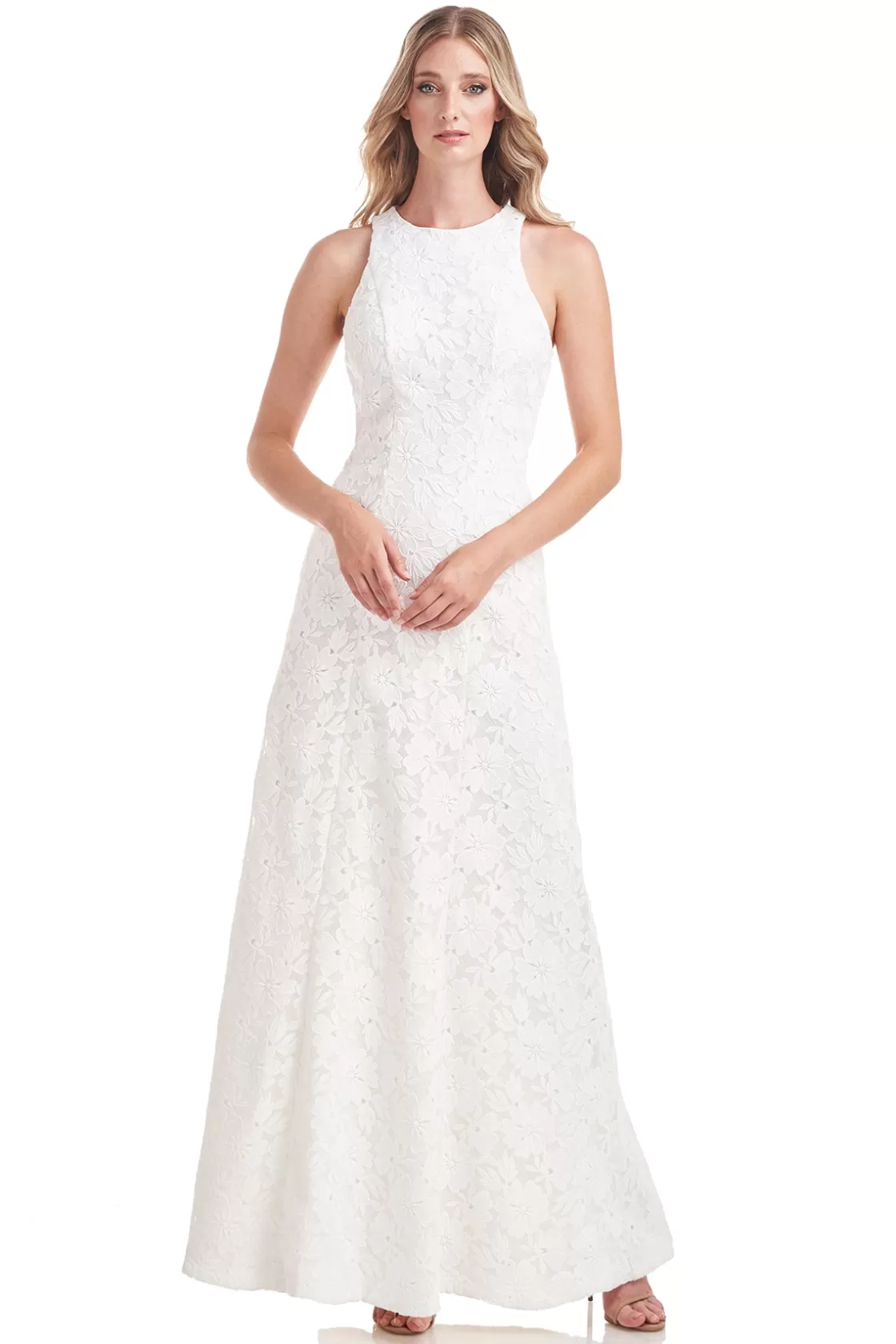 Evening Gowns<Kay Unger Maurena Lace Gown White