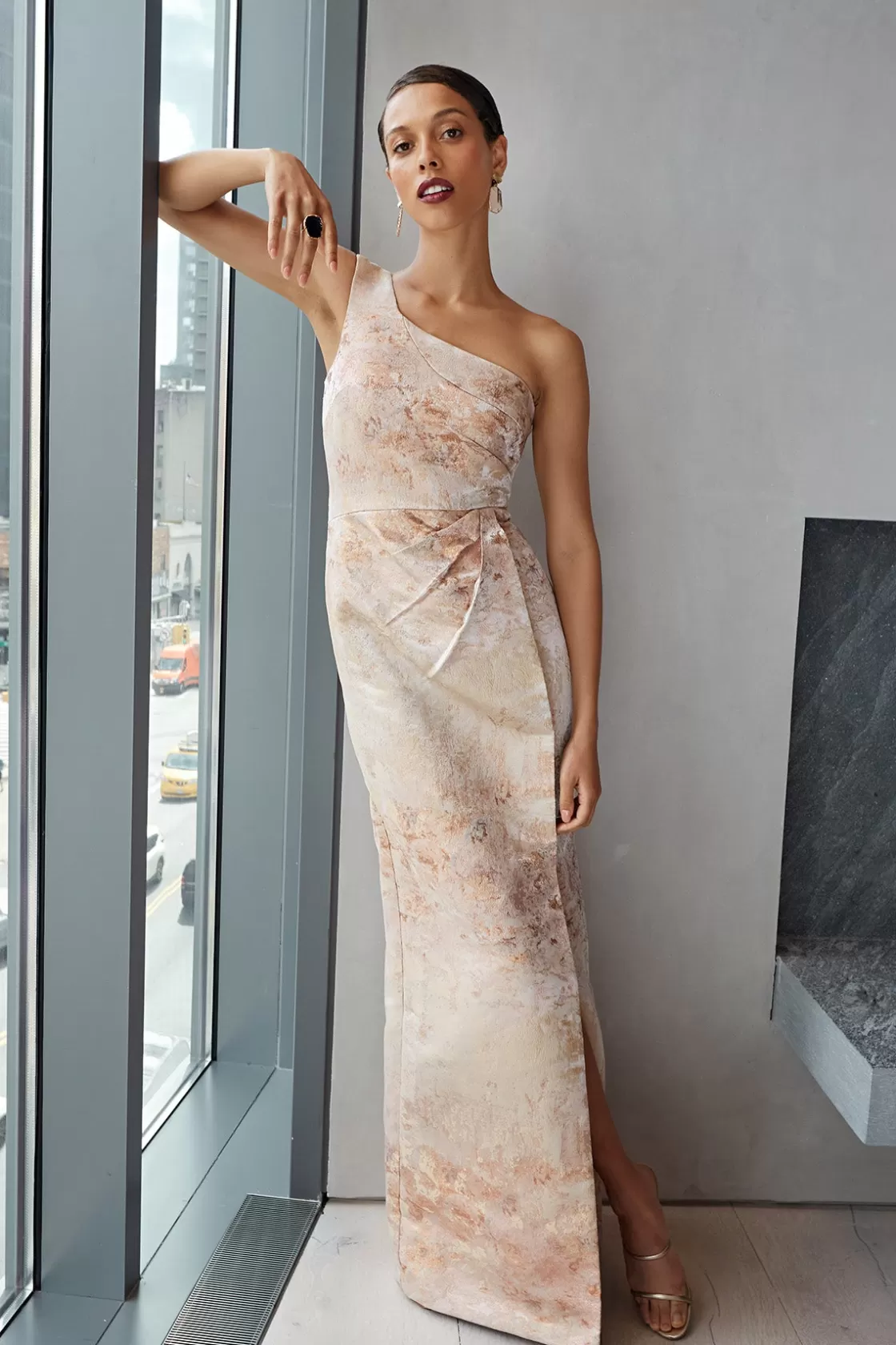 Cocktail Dresses<Kay Unger Nana Column Dress Soft Blush