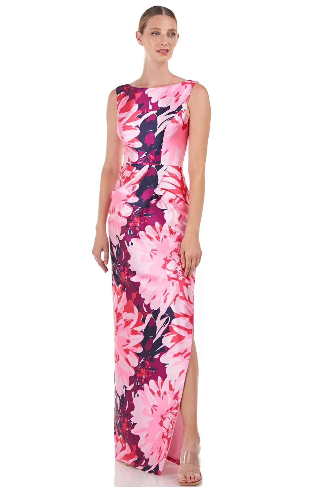 Evening Gowns<Kay Unger Nanette Column Gown Azalea