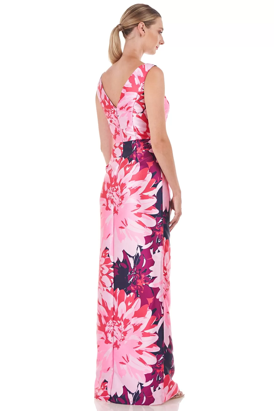 Evening Gowns<Kay Unger Nanette Column Gown Azalea