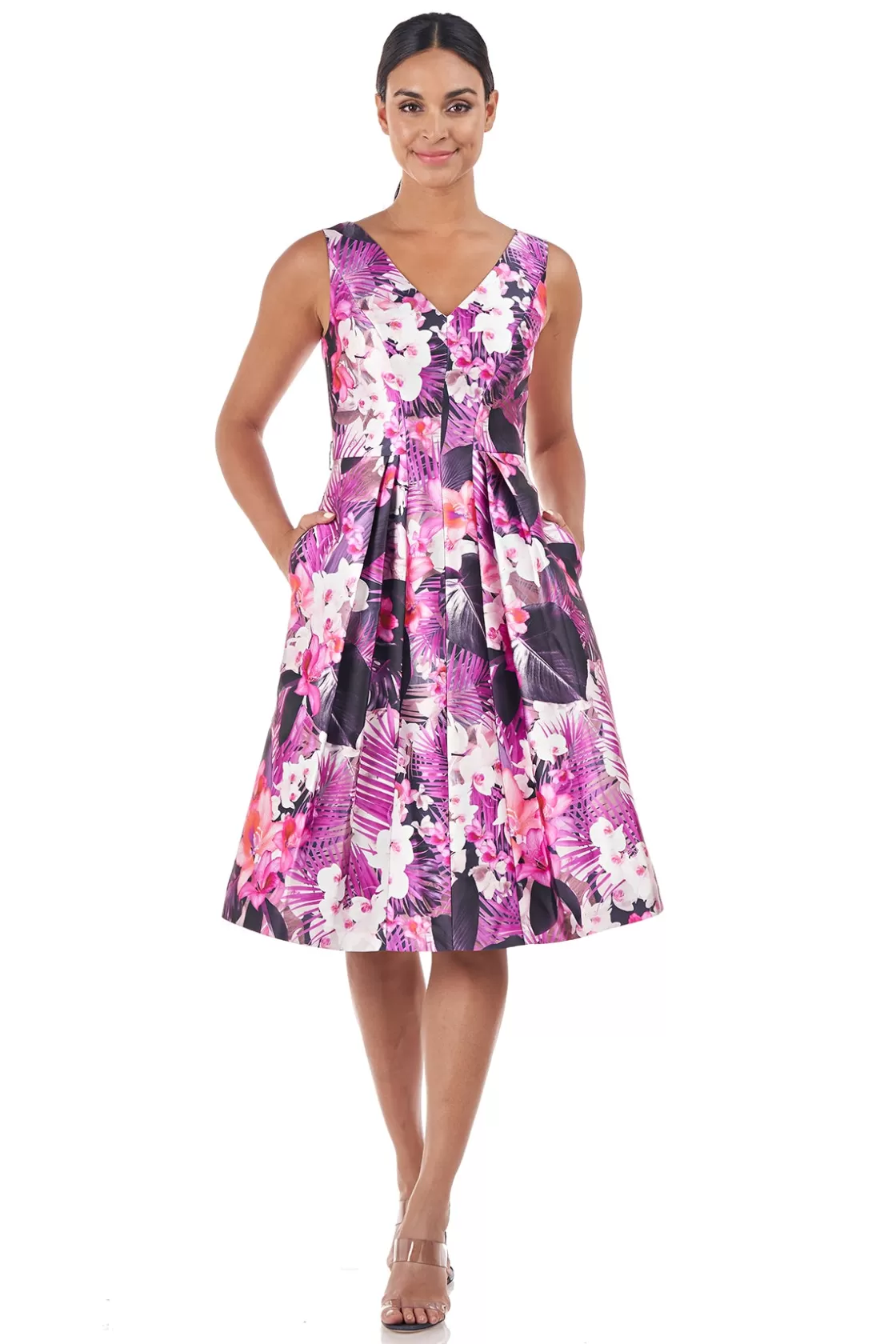 Cocktail Dresses<Kay Unger Narcissa Midi Dress Magenta