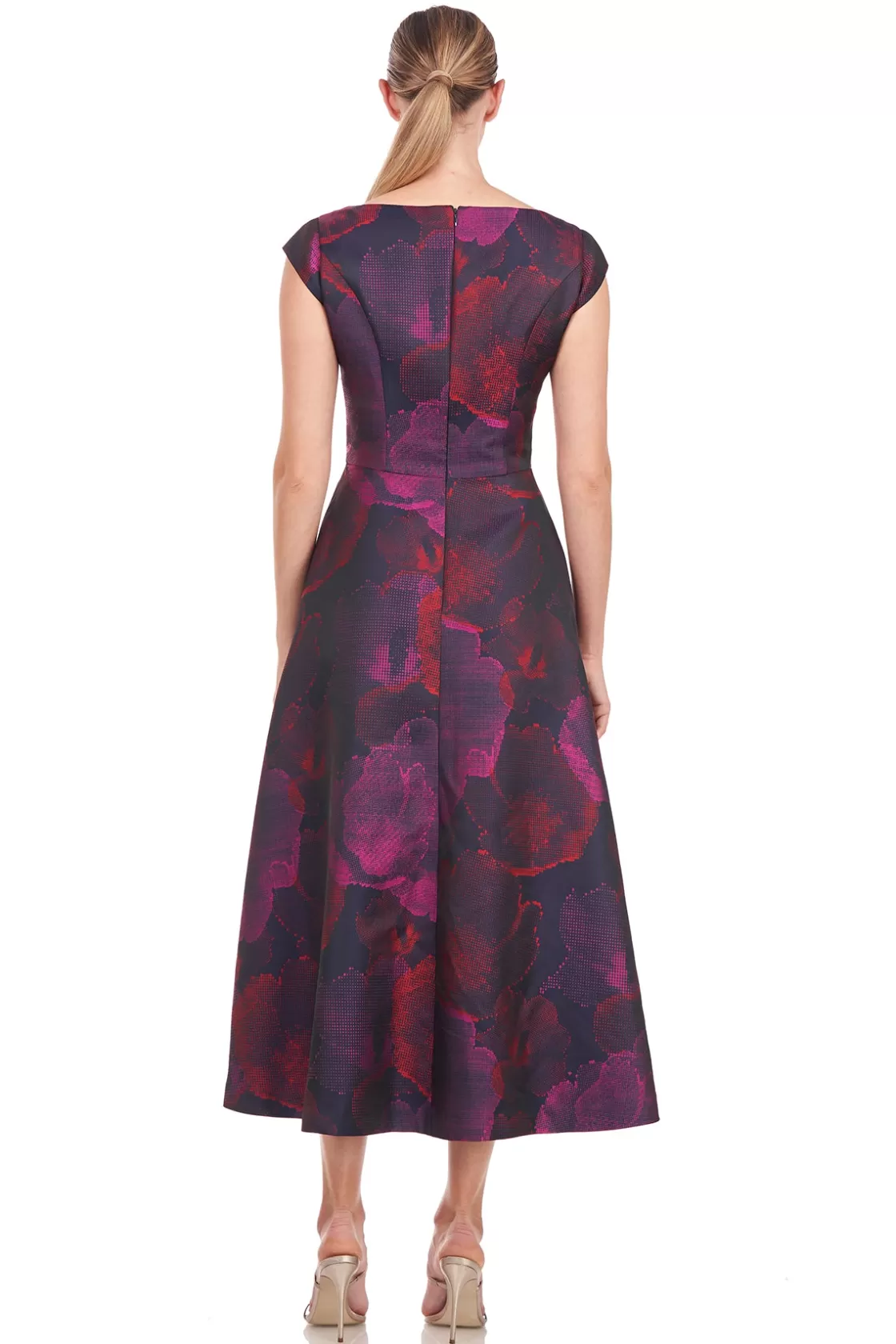 Cocktail Dresses<Kay Unger Paulina Tea Length Dress Deep Navy Lt Plum