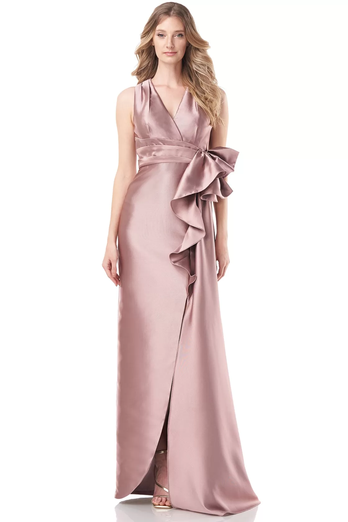 Evening Gowns<Kay Unger Rachel Halter Gown Rose Gold