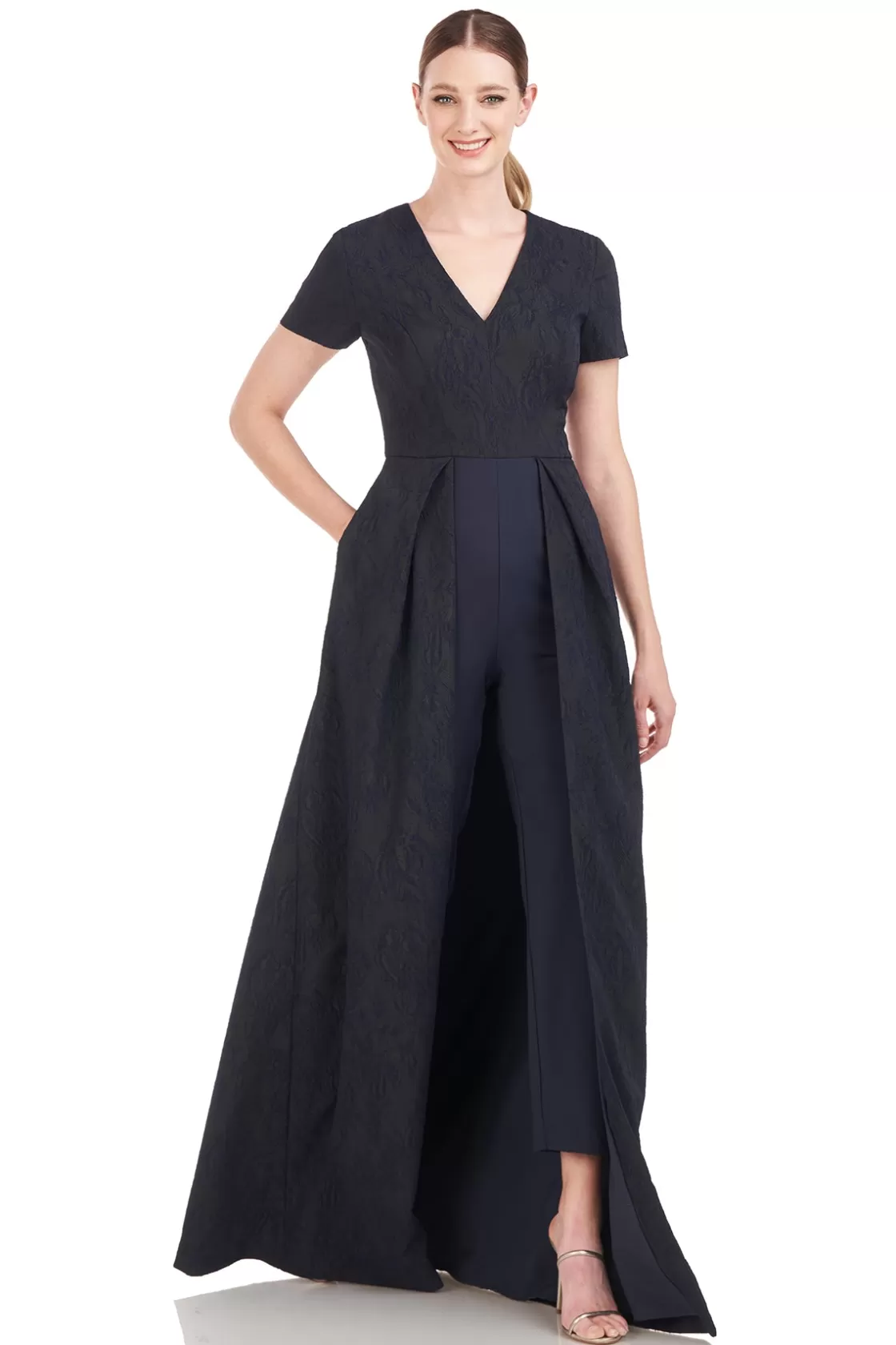 Jumpsuits<Kay Unger Renata Walk Thru Jumpsuit Dark Midnight