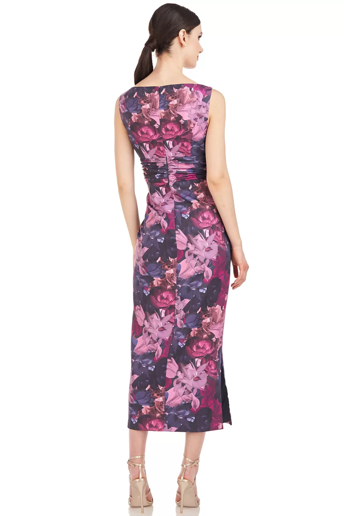 Cocktail Dresses<Kay Unger Sabina Knot Tea Length Dress Boysenberry Multi