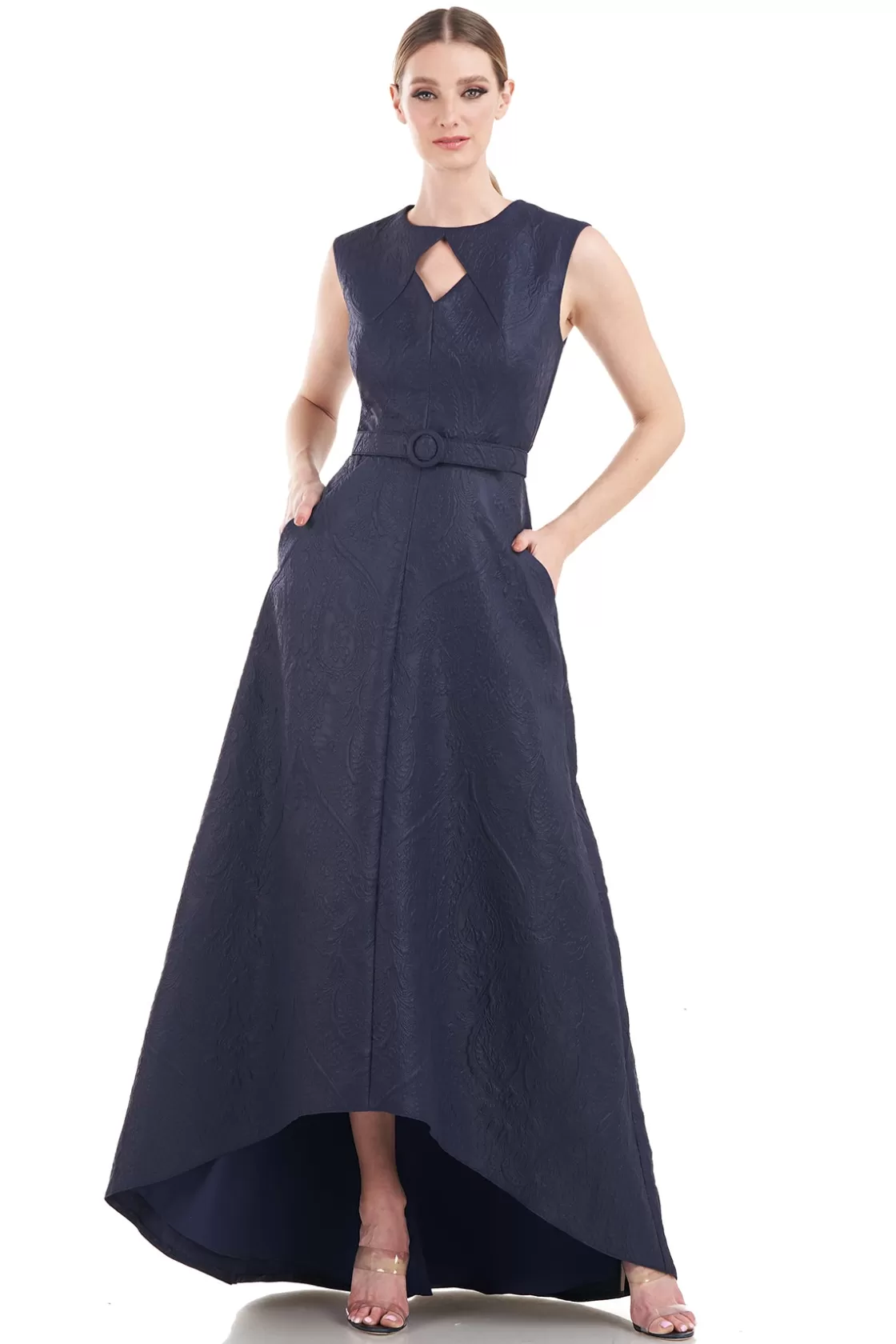 Evening Gowns<Kay Unger Scout Hi-Low Gown Deep Midnight