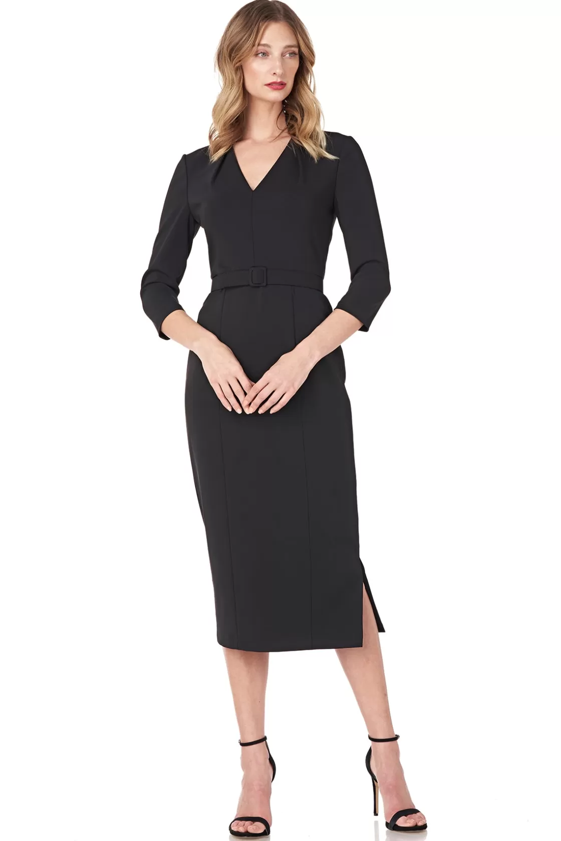 Cocktail Dresses<Kay Unger Skylar Swan Neck Midi Black