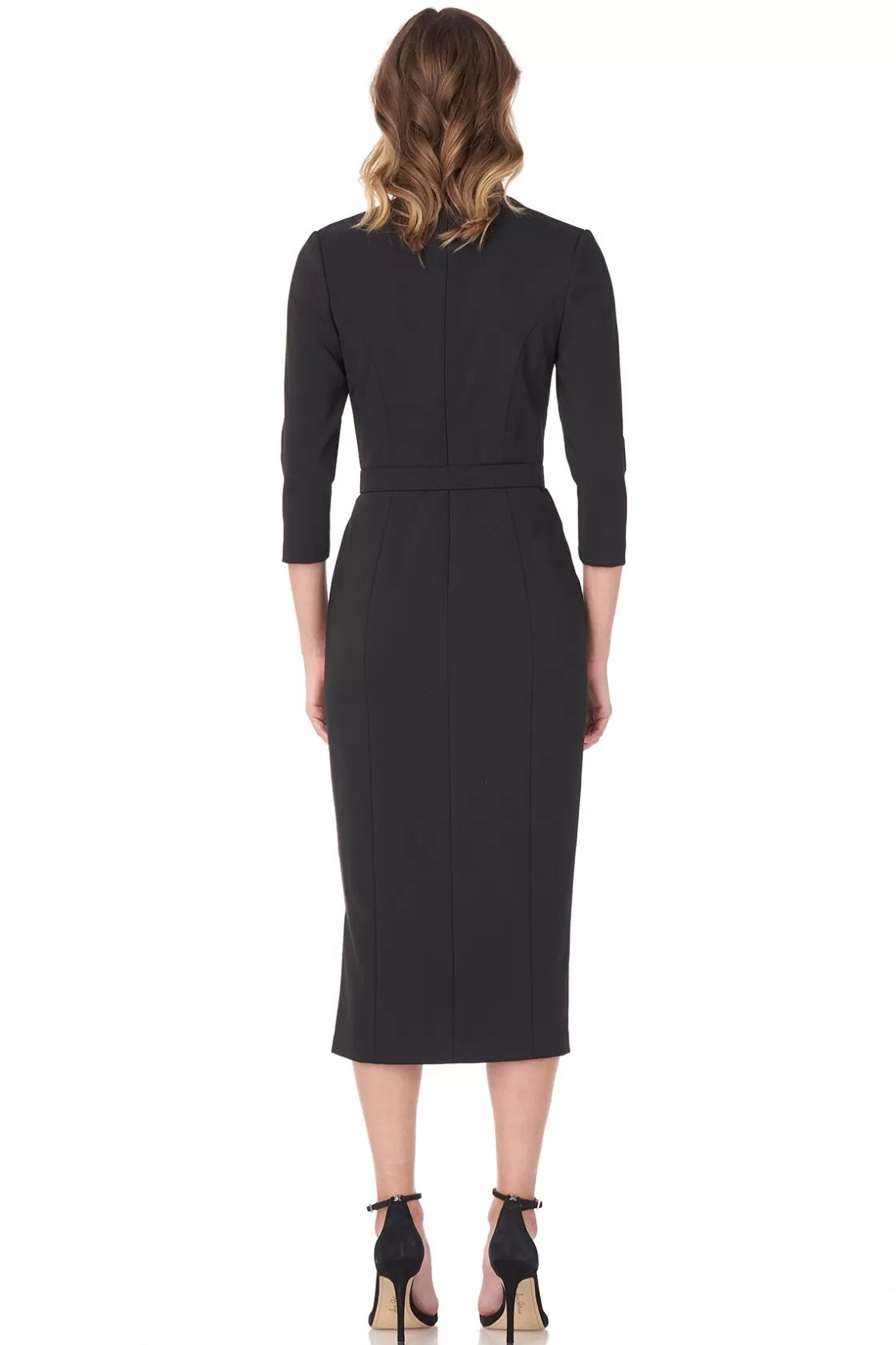 Cocktail Dresses<Kay Unger Skylar Swan Neck Midi Black