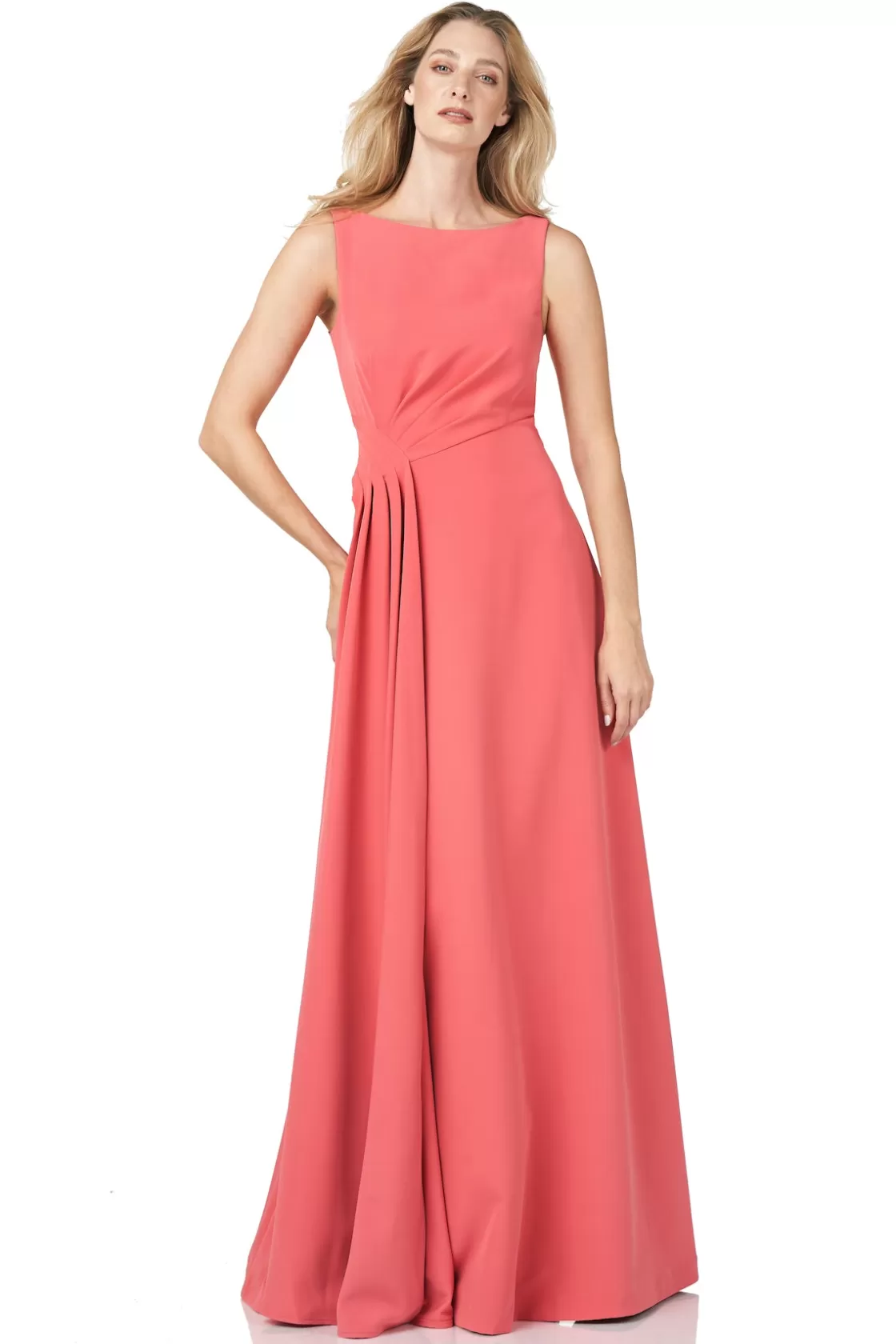 Evening Gowns<Kay Unger Stretch Crepe Gown Persimmon