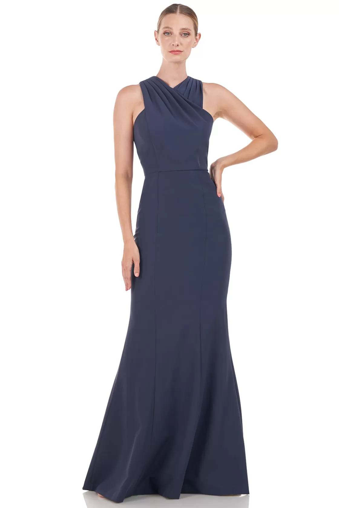 Evening Gowns<Kay Unger Talia Column Gown Prussian Blue