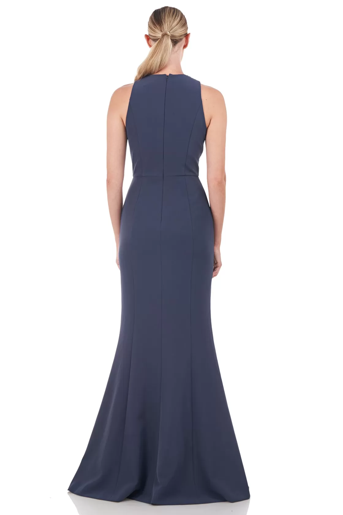 Evening Gowns<Kay Unger Talia Column Gown Prussian Blue